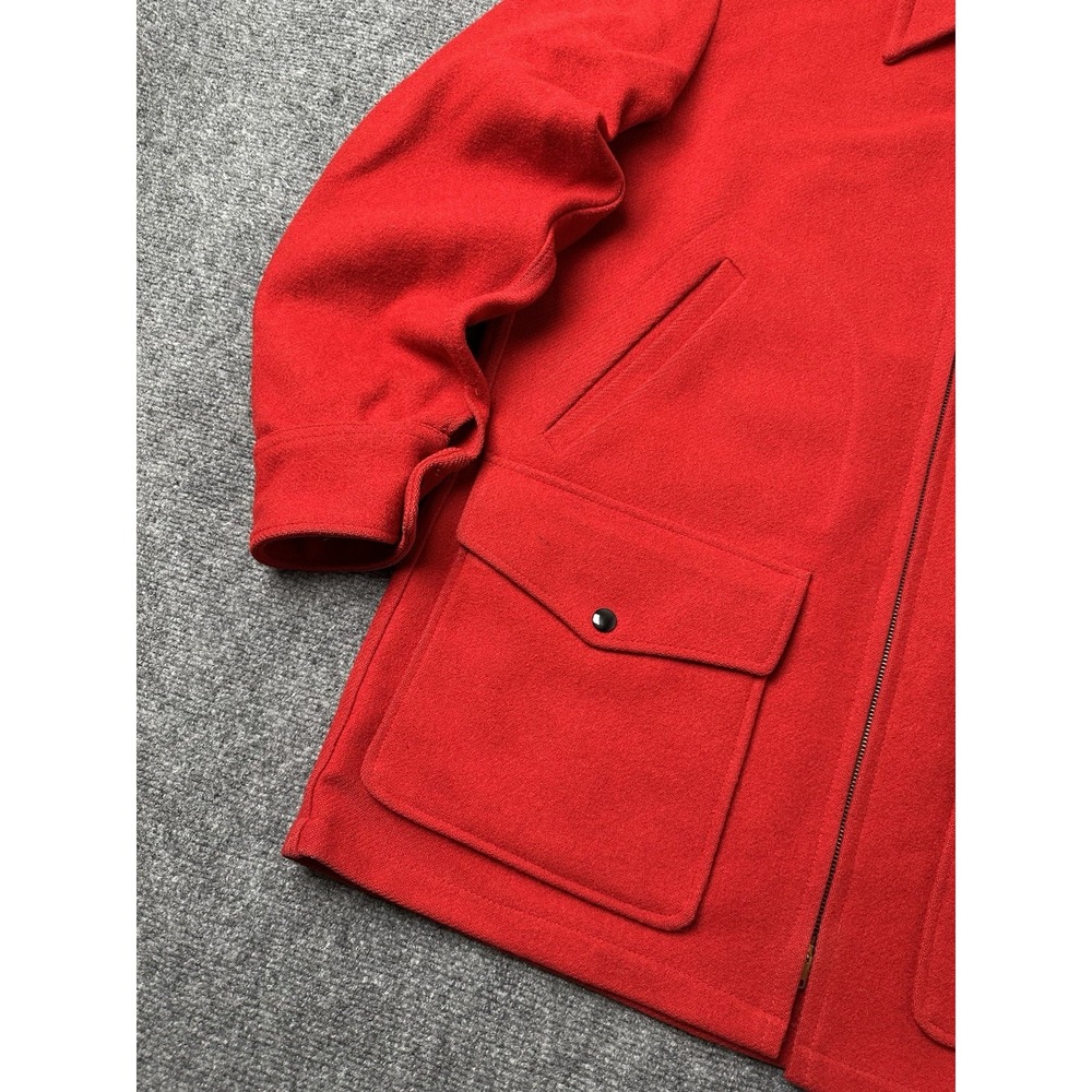 Mens Wool Pendleton Red Zip Front Jacket 1960s Made in USA, Size M - Picture 3 of 12